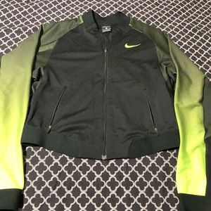 Nike Jackets \u0026 Coats | Nike Womens Dri Fit Black Lime Green Track Full Zip Jacket Sz Medium | Color: Black/Green | Size: M | Fashiongalore31's Closet